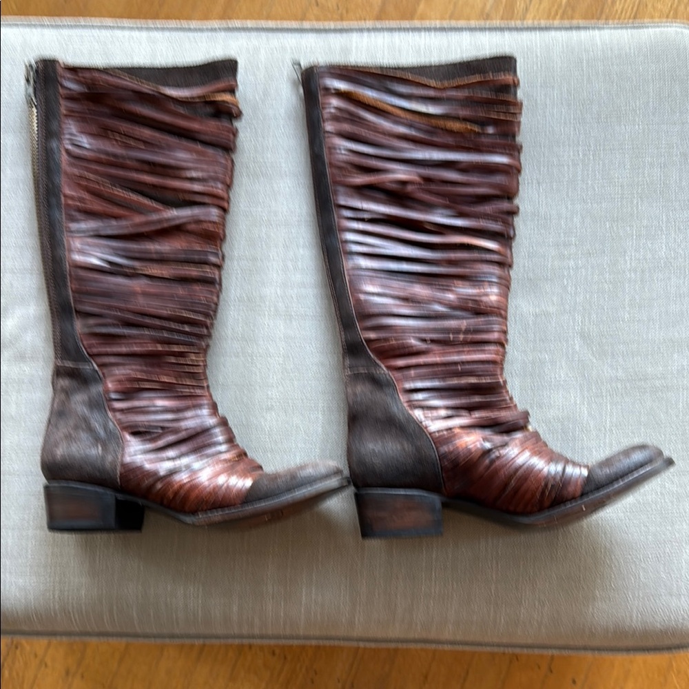 Freebird Brown Heeled Boots with Western Flair